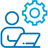 person on laptop icon