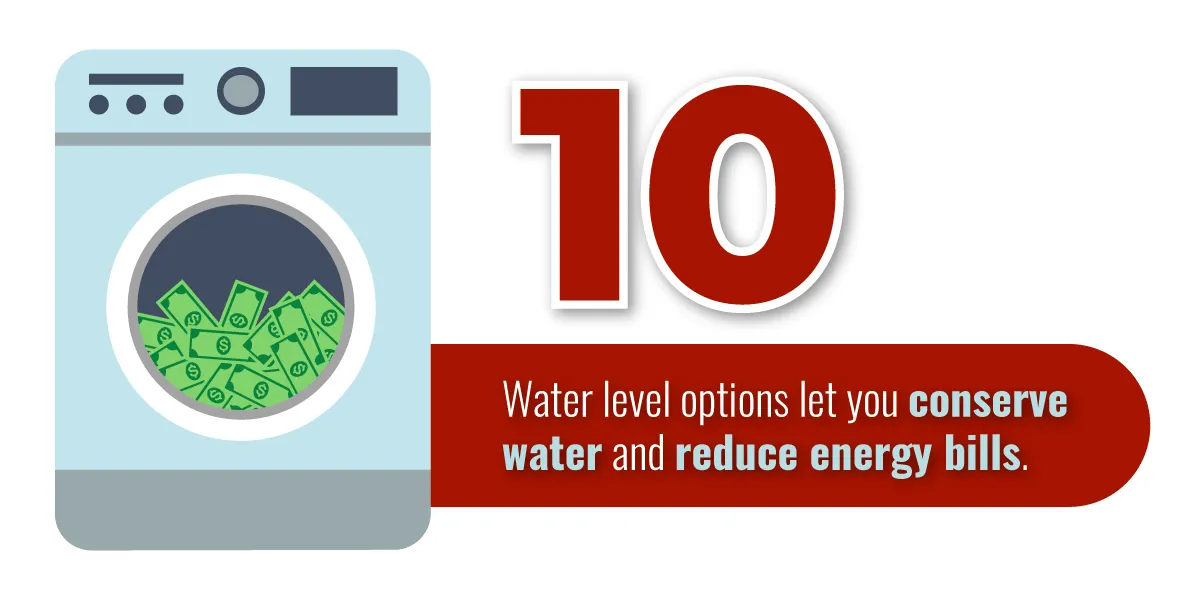 10 water level options let you conserve water and reduce energy bills